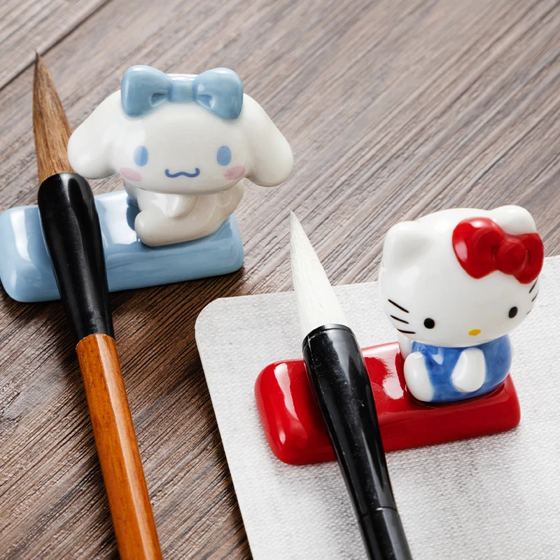 For Sanrio Chopstick Holder Knife Fork Spoon Chopstick Ceramic Stand Cartoon Gudetama Creative Table Decor Home Tableware Rack