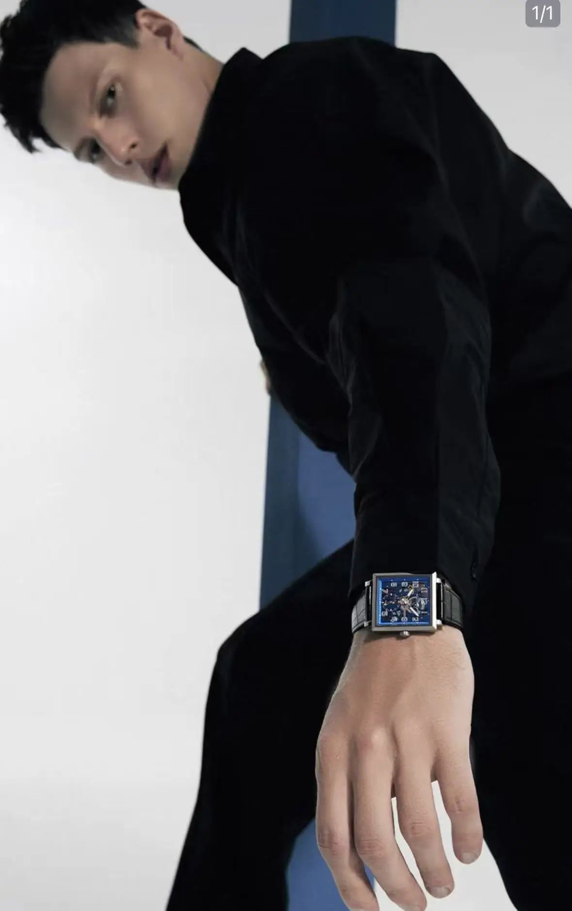 Fashionable men's square niche hollow mechanical watch boyfriend gift business leisure