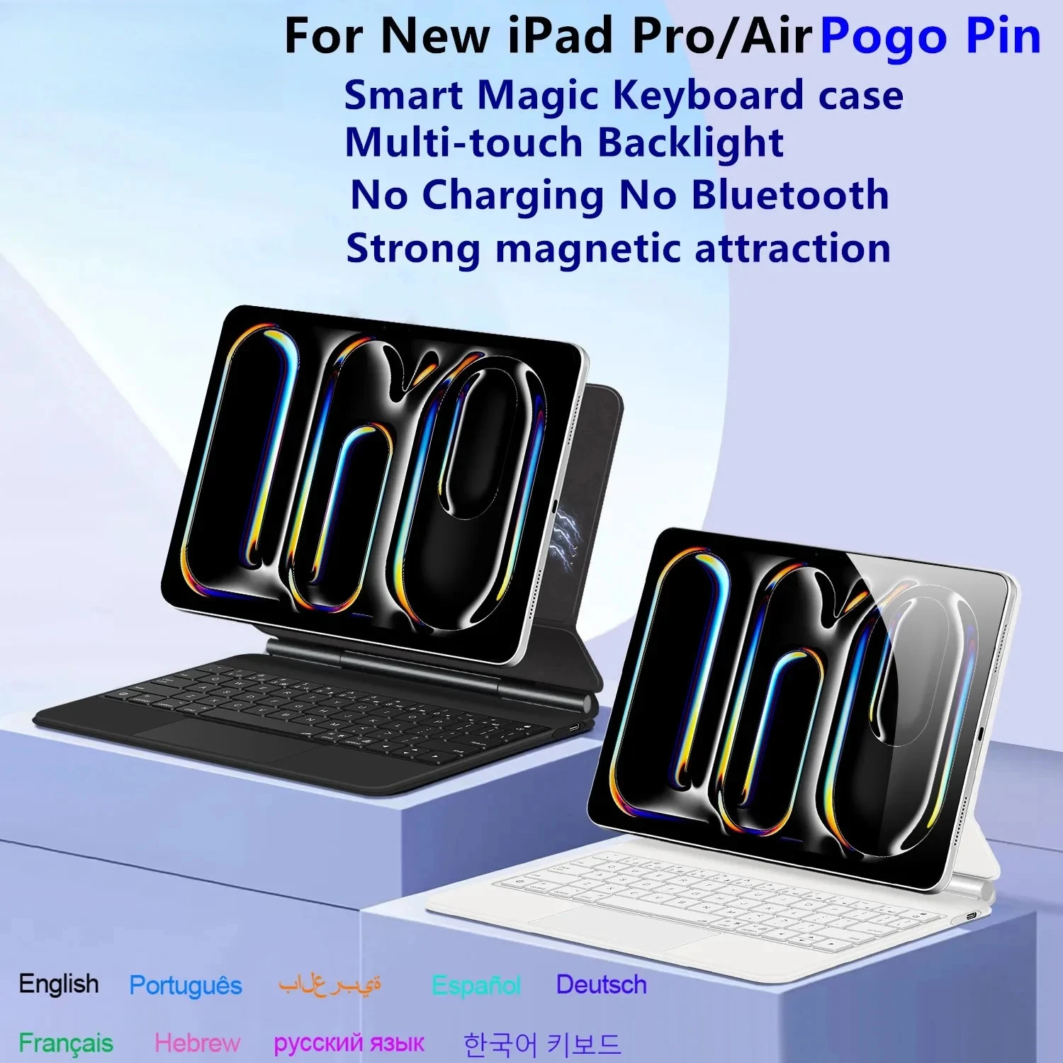 

Pogo Pin Magic Keyboard Case for iPad Pro 13 11 inch M5 M4 M2 Air 4th 5th 6th 7th Gen Air 11 13"Smart Multi-Touch Keyboard Cover