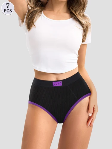 Imagen 2 del producto Bragas elegantes de punto de tiro medio para mujer, pantalones a la moda, ropa interior 2024 para todas las estaciones