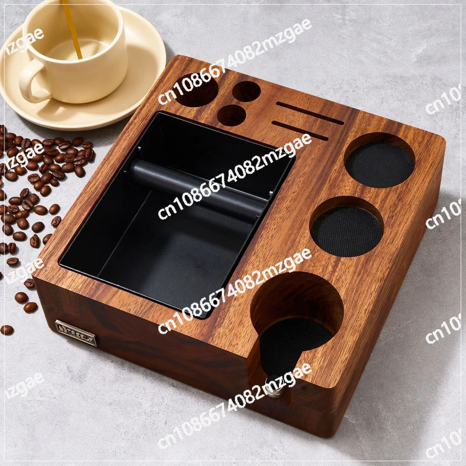 

Coffee Press Seat, Coffee Machine Handle Matching Storage, Walnut Beech Filling Seat, Cloth Powder Seat