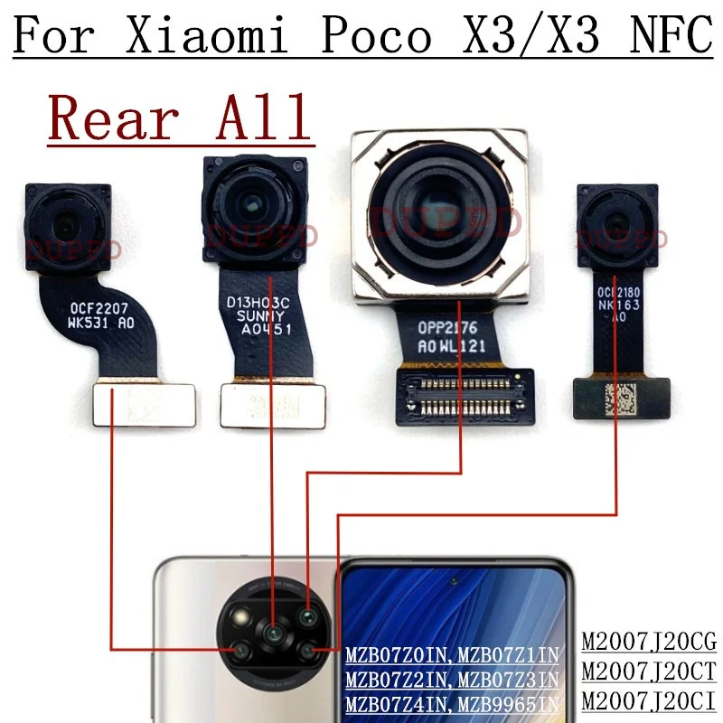 Front Rear Camera For Xiaomi Poco X3 Pro NFC Backside Ultrawide Macro Depth Back Facing Module Flex Spare Parts