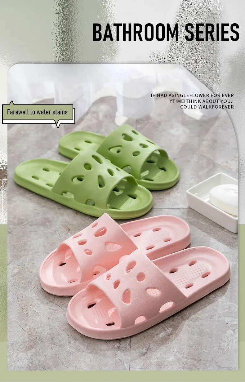 Badezimmer Haus Käse Hausschuhe Leichte Wasser Undichte Strand Flip Flop Rutschfeste Pool Schwimmen Aqua Schuhe – Detail 3