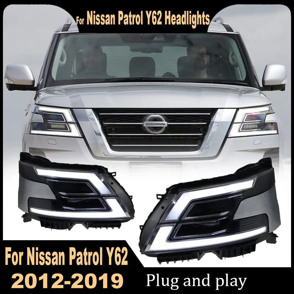 Car Headlights for Nissan Patrol y62 LED Headlight 2012-2019 Head Lamp Drl Dynamic Signal Projector Lens Automotive Accessories