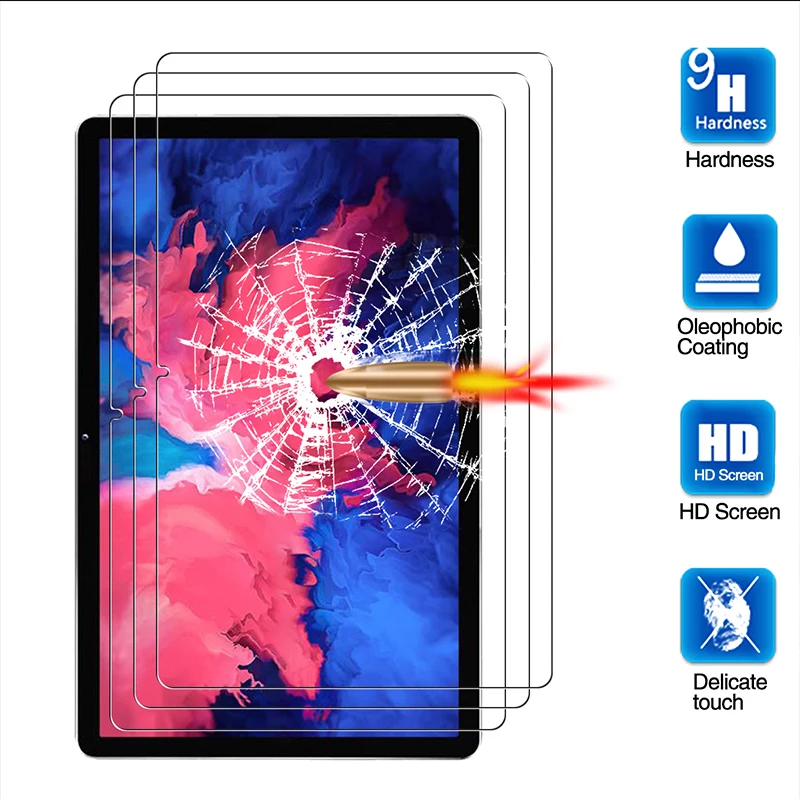 2PCS Screen Protector Tempered Glass for Lenovo Tab P11 Pro P10 M10 FHD Plus 2nd Gen M10 HD M8 M7 3rd 8.0 10.1 10.3 11.5 Inches