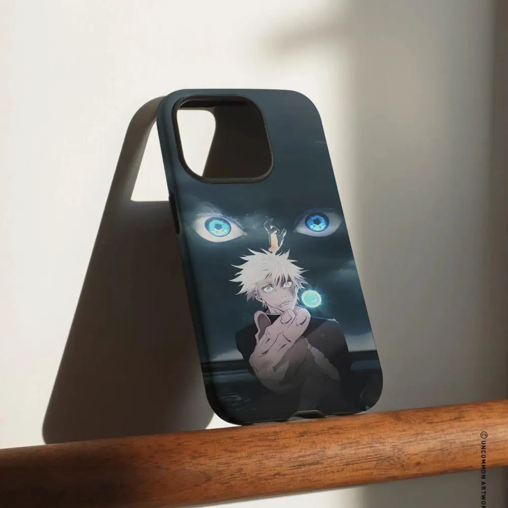 

Чехол для телефона G-Gojo Anime Satoru для iPhone 17, 16, 15, 14, 13, 12, Pro Max Plus, глянцевый HD двухслойный жидкий твердый корпус