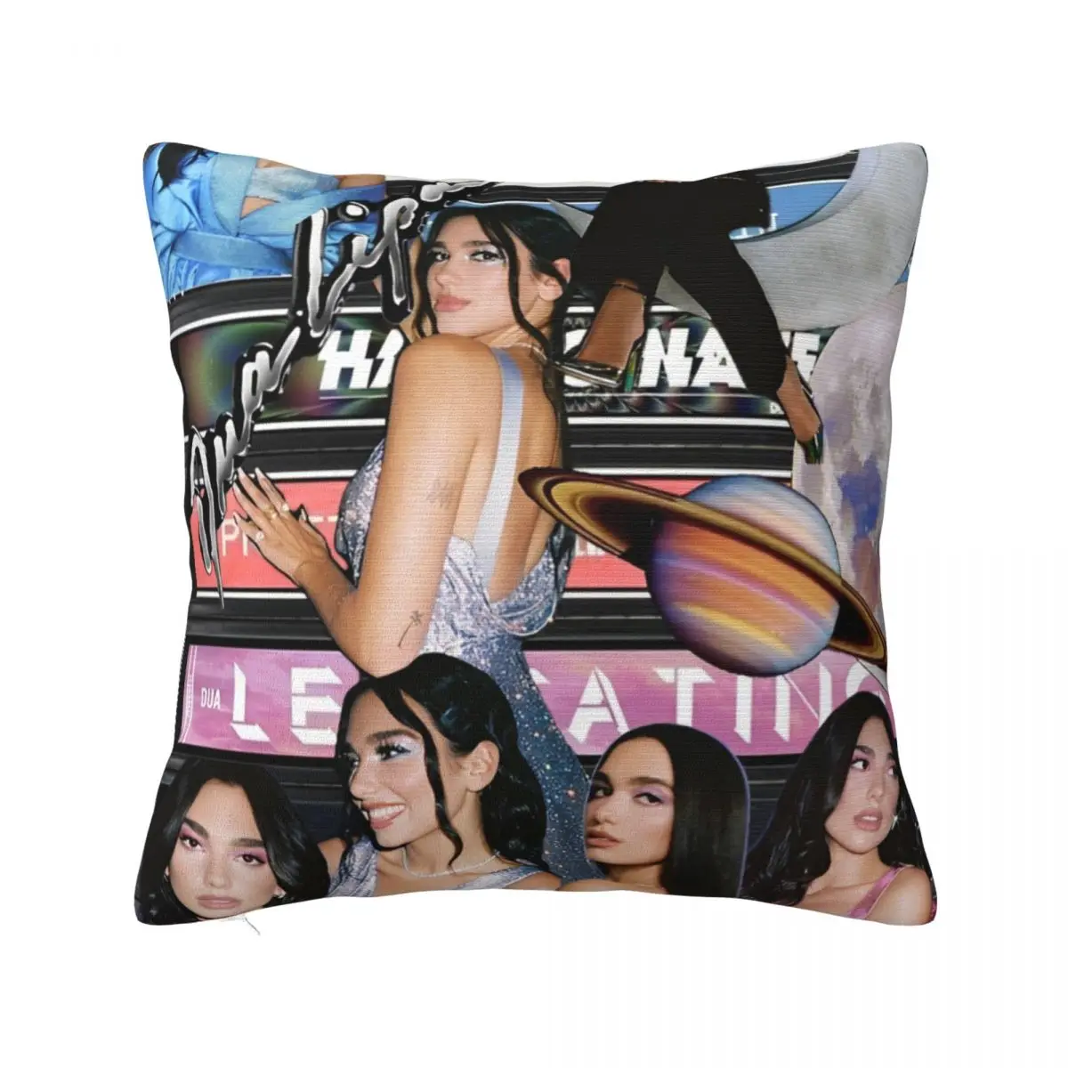 D-Dua Lipa Singer Pillowcase Soft Fabric Cushion Cover Decorations Throw Pillow Case Cover Home Zipper 18''