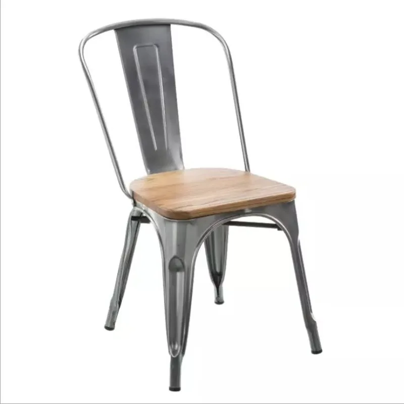 Cafe Restaurant Durable Modern Dining Chair Industrial Design Stackable Iron Vintage Home Furniture