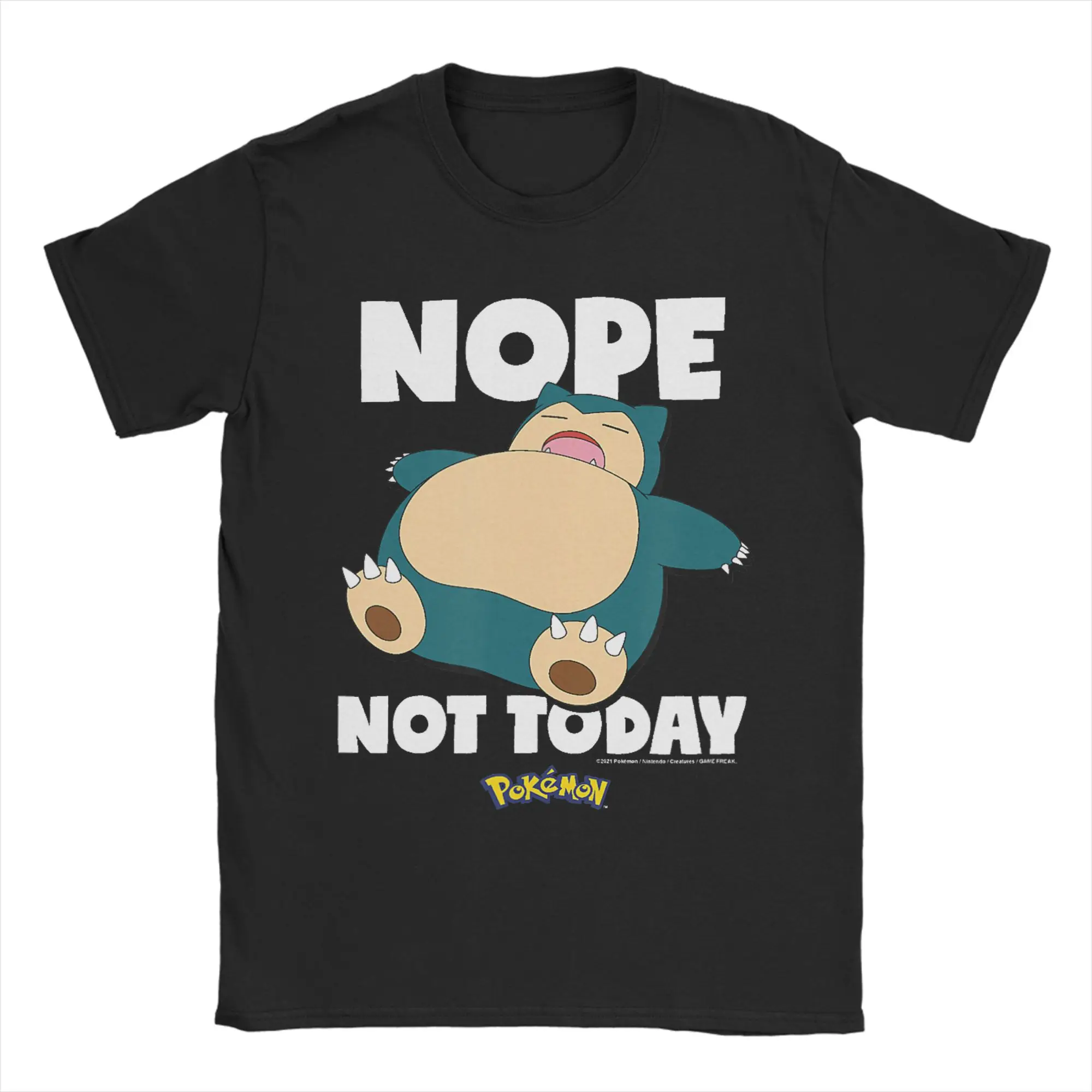 Pokémon Anime Nope Not Today Snorlax Bedrucktes T-Shirt Herren- und Damen-T-Shirt Herren-Oberteile Harajuku Y2K T-Shirt 2026 Sommer Neu