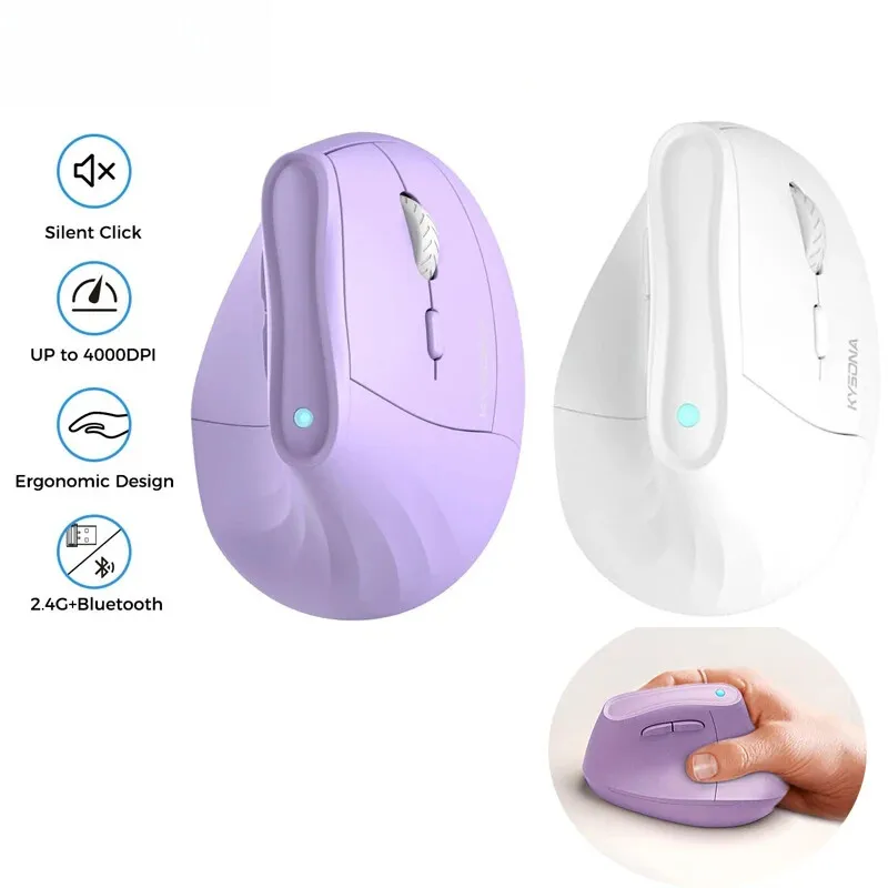 Ergonomic Vertical Office Mouse Multiple Styles Silent Mute Keys Relieve Wrist Fatigue Wireless for PC Laptop Home Office Gifts