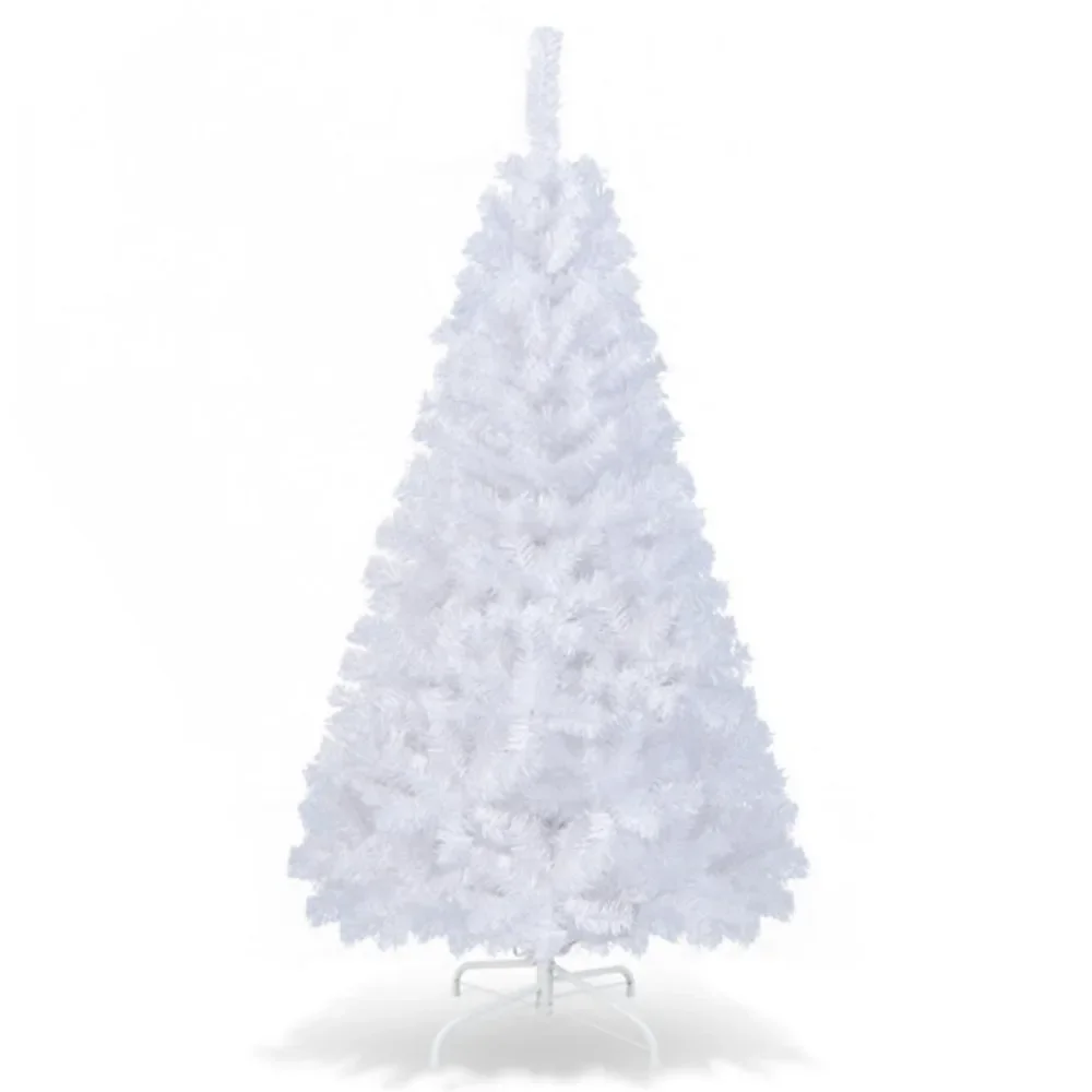 6 Feet White Christmas Tree The leaves of this Christmas tree are made of high-quality PVC material for easy installation