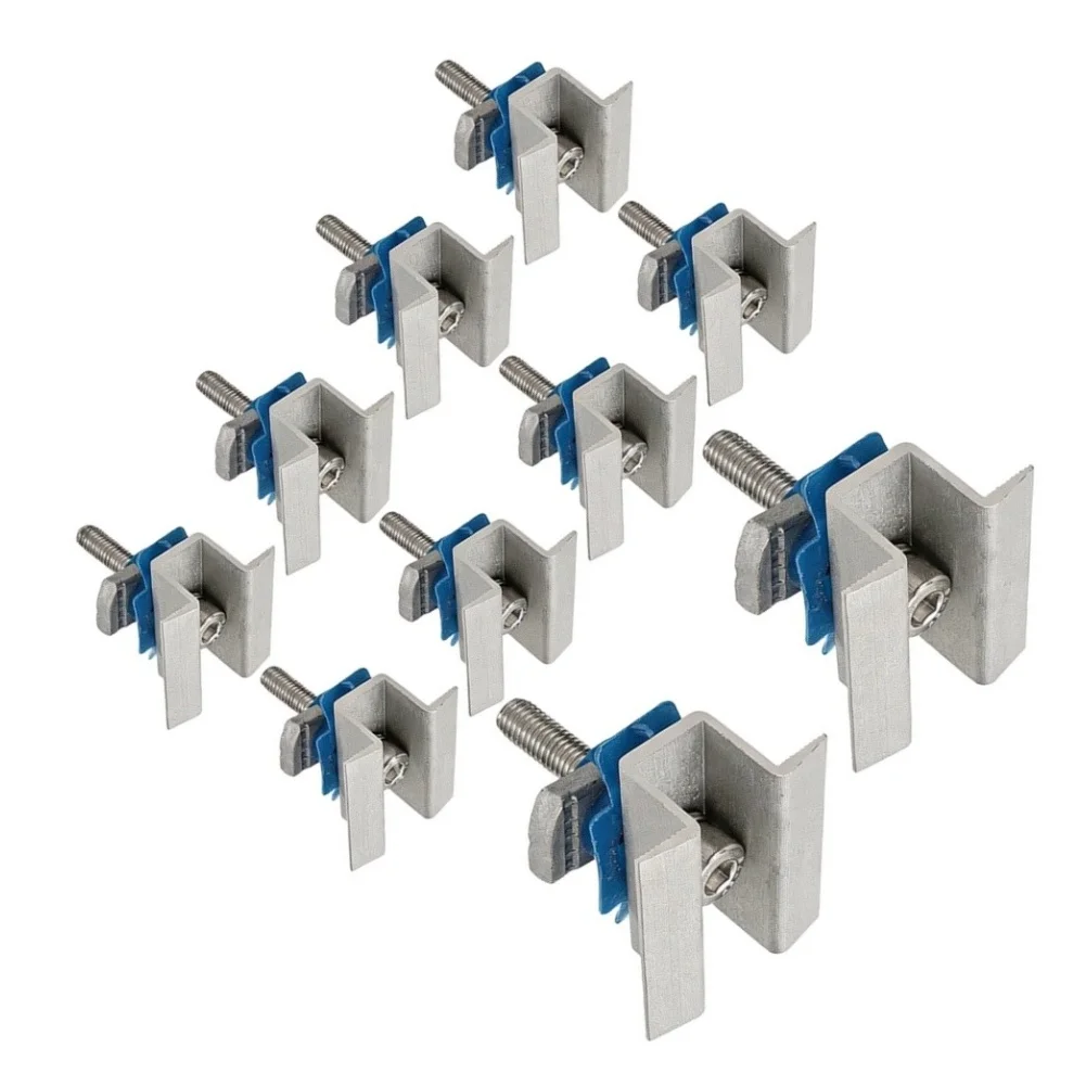 10 Adjustable Aluminum Alloy Mounting Brackets for Solar Panels on RV Home and Marine Rail Based Mounting Systems