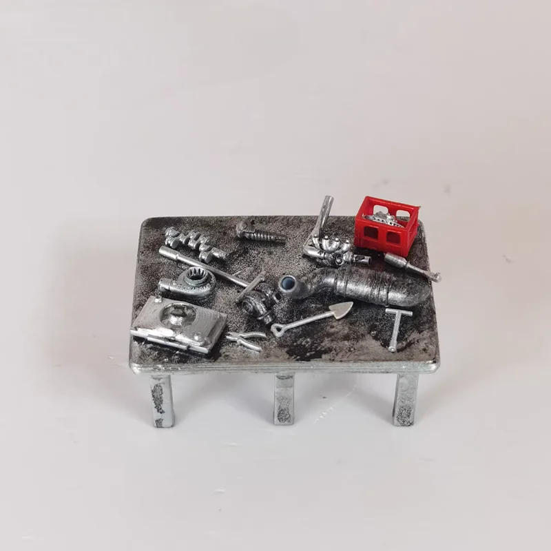 New Product 1/64 Scale Work Cart Library Shrinking Scene Car Model DIY Handmade Painting Scene Decoration Shooting Ornament Mode