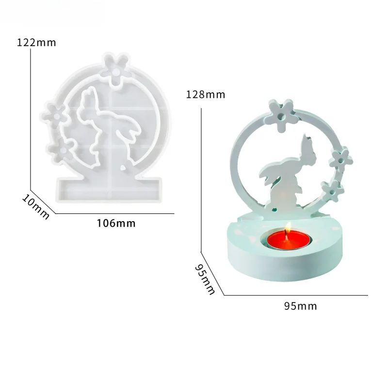3D Vlinder Konijn Ornament Decoratie Siliconen Mal DIY Gips Aromatherapie Kandelaar Basis Decoratieve Hars Mal Handwerk