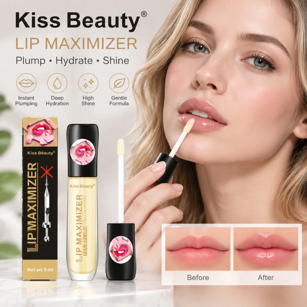 Lip Plumper Gloss Lip Maximizer Serum Hydrating Plumping Lip Oil Smooth Lip Lines Fuller Moisturizing Lip for Plump Hydrated Lip