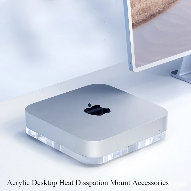 Desktop Stand for Mac Mini M4 & M4 Pro 2024 Heat Dissipation Acrylic Mount Dock Cooling Holder Accessories