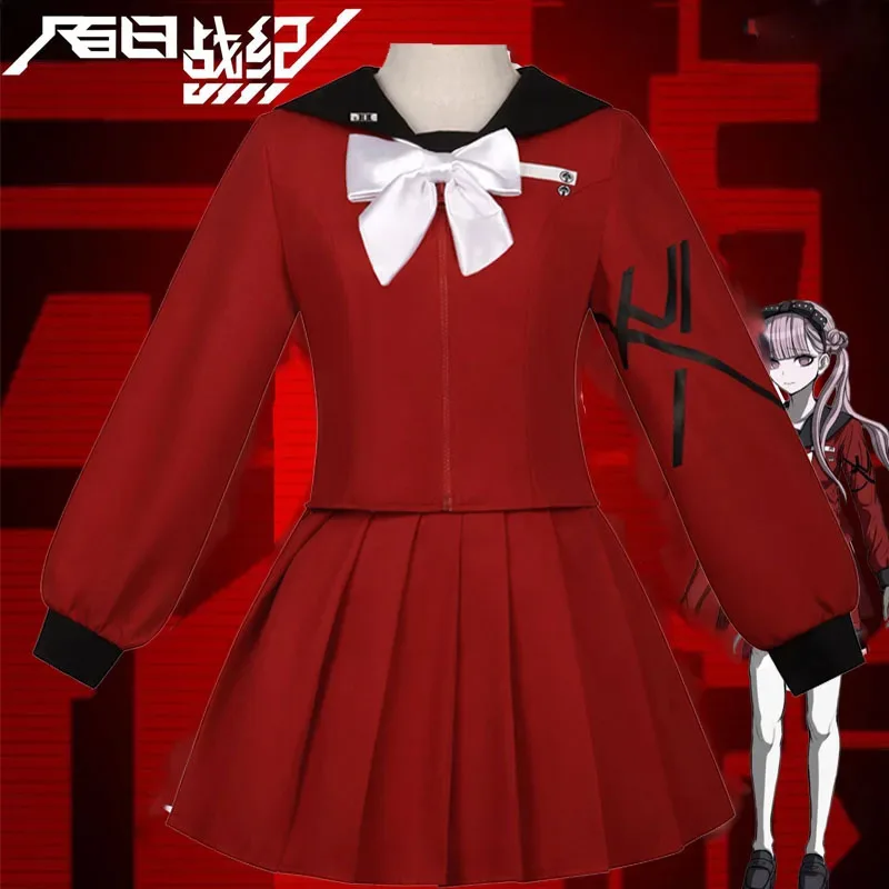 

Tsukumo Menu Косплей Аниме The Hundred Line Красная JK Школьная форма Платье моряка для девочек Хэллоуин Вечеринка Сценический костюм goi/6