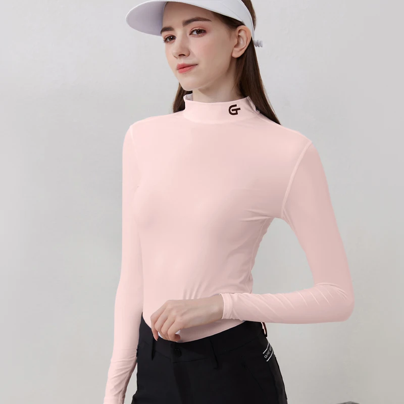 Golfist Golf Women\'s Summer Ice Silk Shirt Long Sleeved Anti-UV Cool snd Breathable High elasticity Outdoor Causal Sports Tops