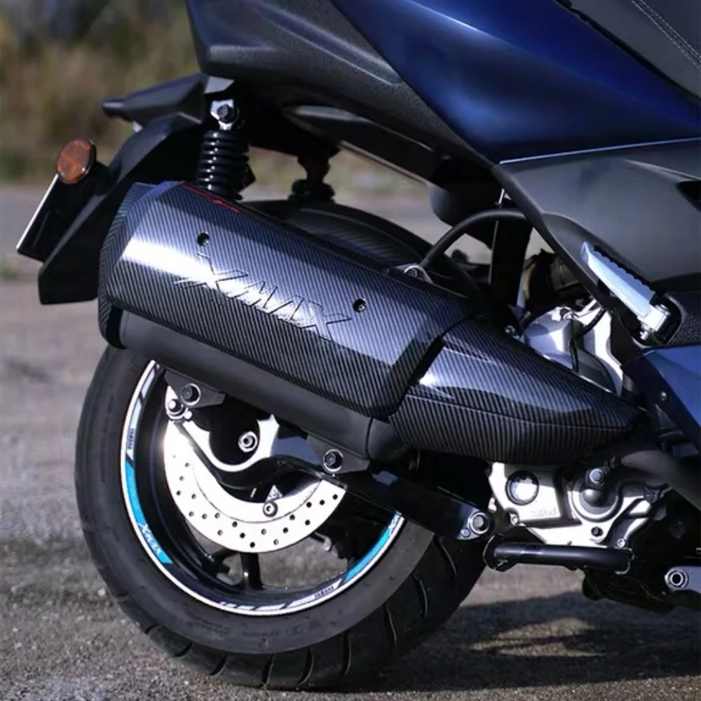 【Perfect fit】Suitable for Yamaha 17-24 XMAX300 modified exhaust pipe cover car shell pattern water transfer cover shell