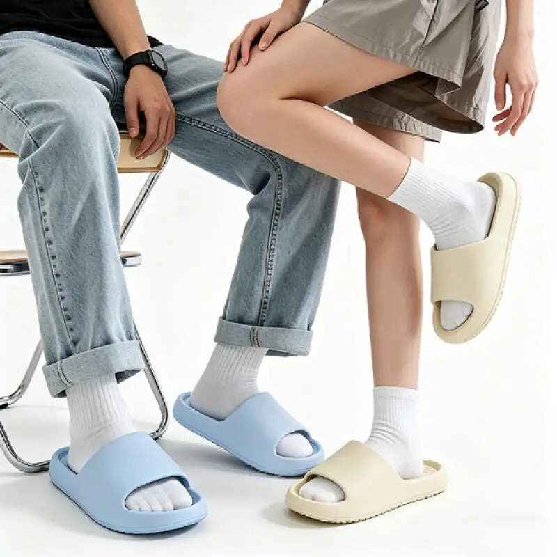 Couple's Lightweight EVA Indoor Slippers Summer 2026 Plus Size 45 Soft Home Slippers Non Slip Bathroom Shower Slides for Women