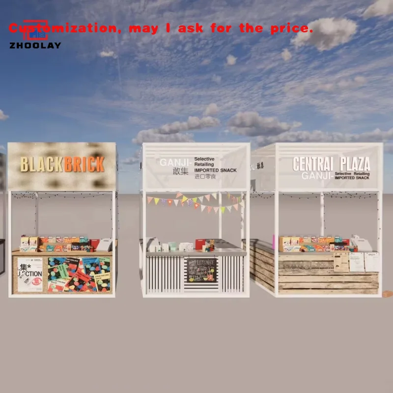 

custom.Activities Traditional Kiosk Metal Booth Rack Mobile Outdoor Shop