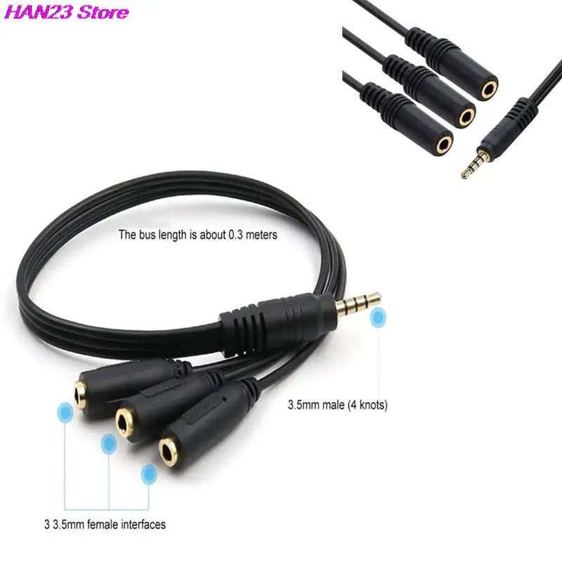 3.5mm 3 Way Port Aux Multi Headphone Earphone Audio Splitter Adapter 3.5mm Jack HUB Splitter Audio Cable 1 Male to 3 Female