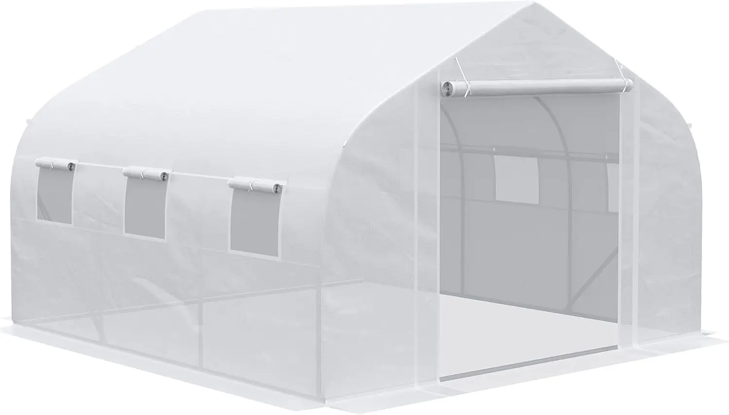 11.5' x 10' x 6.5' Walk-in Greenhouse, Tunnel Green House with Zippered Mesh Door and 6 Mesh Windows