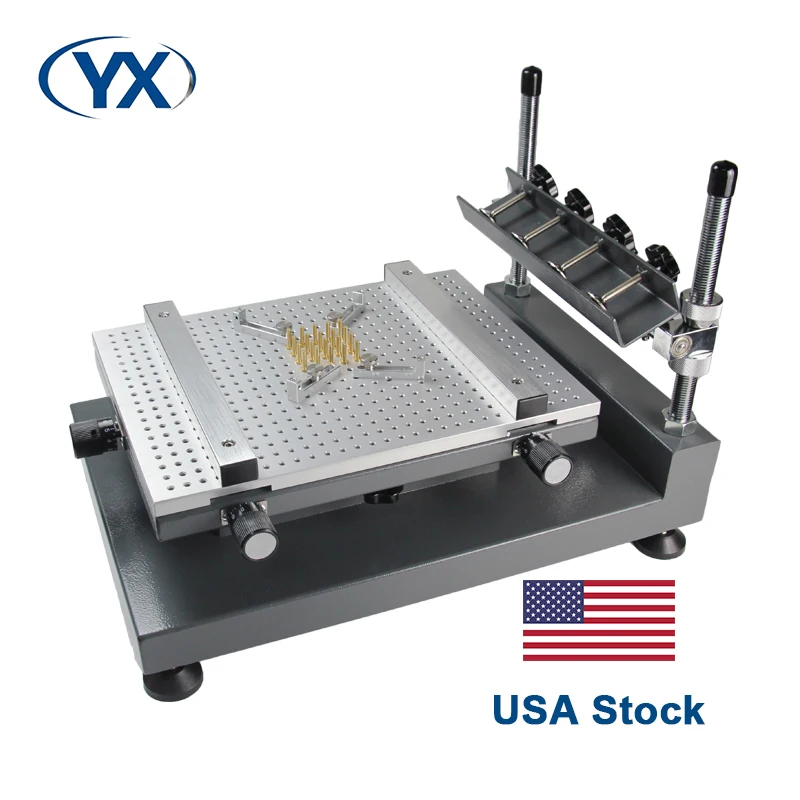 

Stock in USA YX3040 Manual SMT Stencil Printer PCB Silk Screen Printers High Precision Solder Paste Screen Printing Machine