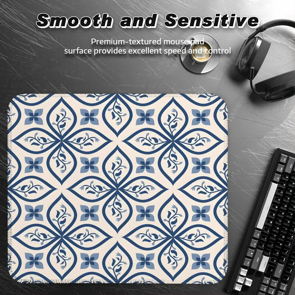 

Geometric Ink Blue Mouse Pad SKY Small Desk Pad Mouse Boy Gift for Play games Keyboard Wireless Desktop Computer Coasters