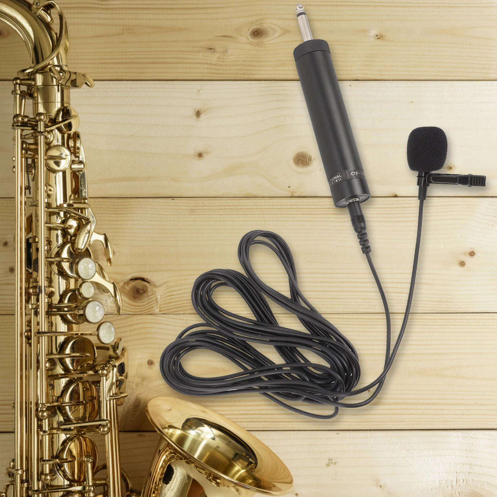 

Saxophone Microphone Clip Lavalier Lapel Wired Stage Video Vlogging Camera Recording Mini Storage Case Collar Mic Portable
