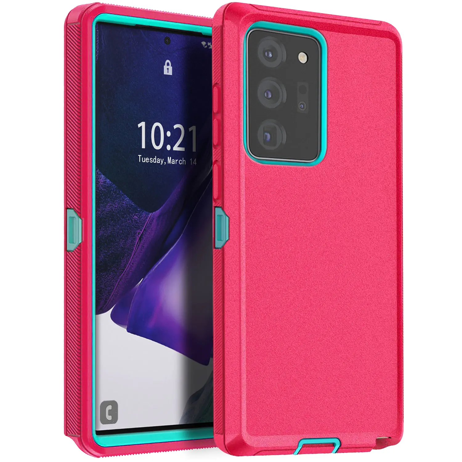 

Pink For Samsung Galaxy Note20 Ultra Note 20 Case Heavy Duty Shockproof Hard Protective Rugged Hybrid 3in1 Layers Phone Cover