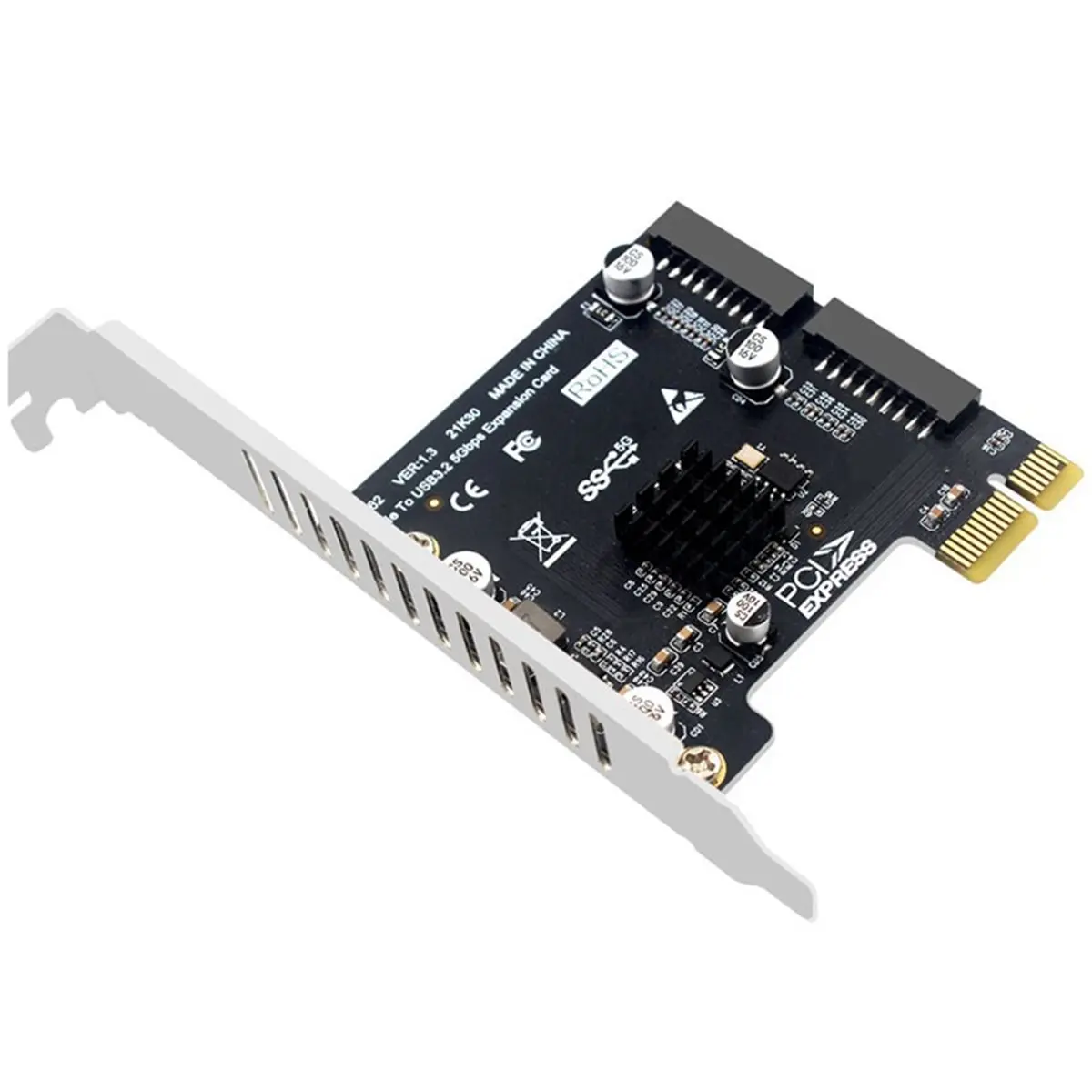 ABIU PCI-E to USB 3.0 Expansion Card 5Gpbs PCI Express Card 19/20 Pin Header for Type C Front Panel Mount Adapter