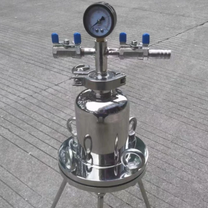 Positive pressure filter stainless steel 304/316L barrel type pilot test laboratory equipment, chemical and pharmaceutical