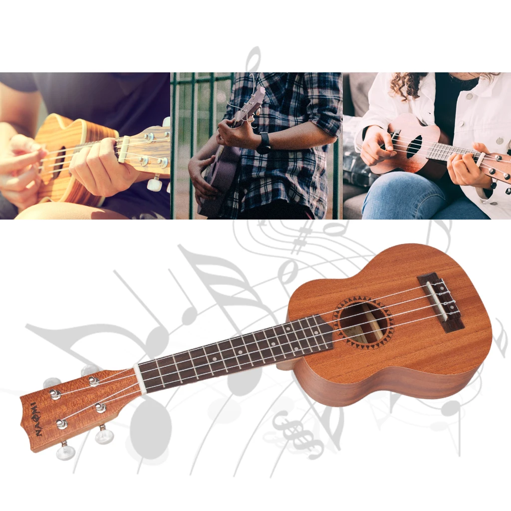 Student Ukulele U01 21 Inch Ukulele Soprano Beginner Ukulele 4 Strings Guitar Uke Neck Hawaii Guitar Accessories