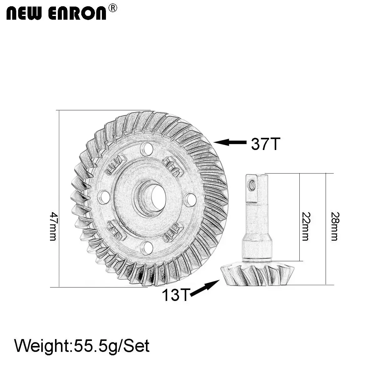 Pignone ingranaggio ad anello differenziale a spirale in acciaio cromato 37T 13T # 8978 Per 1/10 RC Auto Traxxas Maxx 89076-4 89086-4 102076-4
