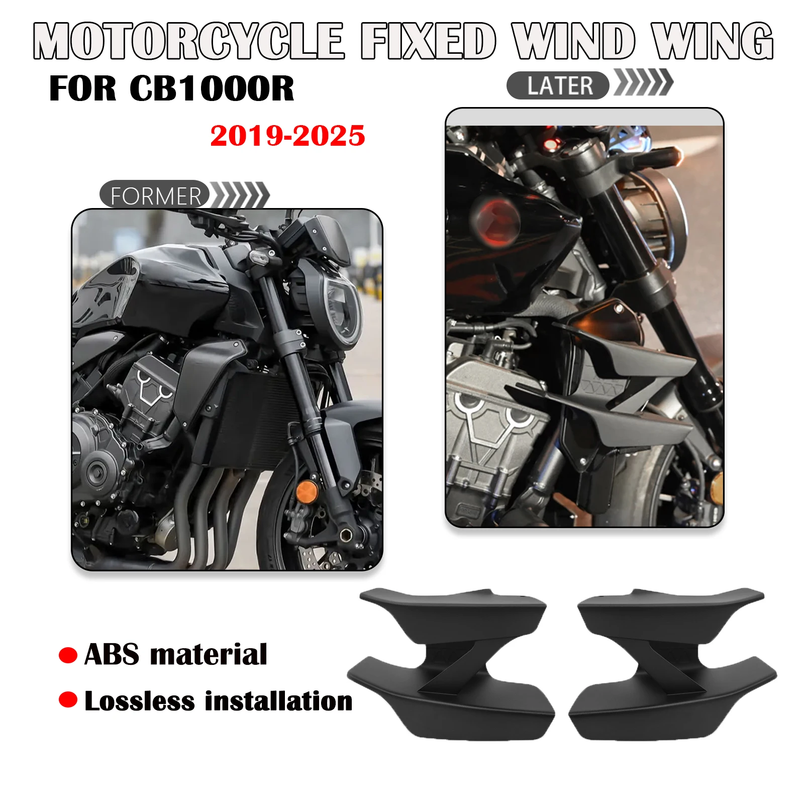 

New Motorcycle Side Winglet Spoiler Wind Flow Fixing Wing Front Fairing For Honda CB1000R CB1000 R 2019 2020 2021-2024 2025