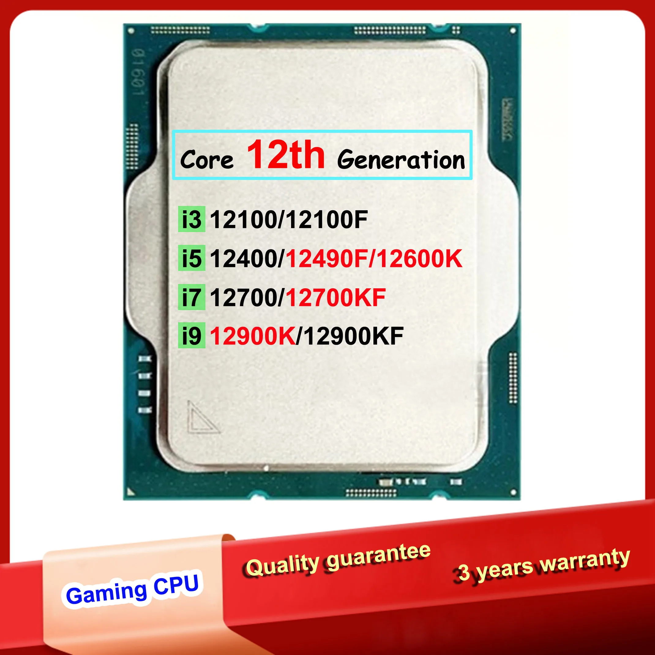 New Gaming Processors i9 12900 CPU i7 12700K 12th Series i5 12600KF i3 12100 Computer Parts Supply