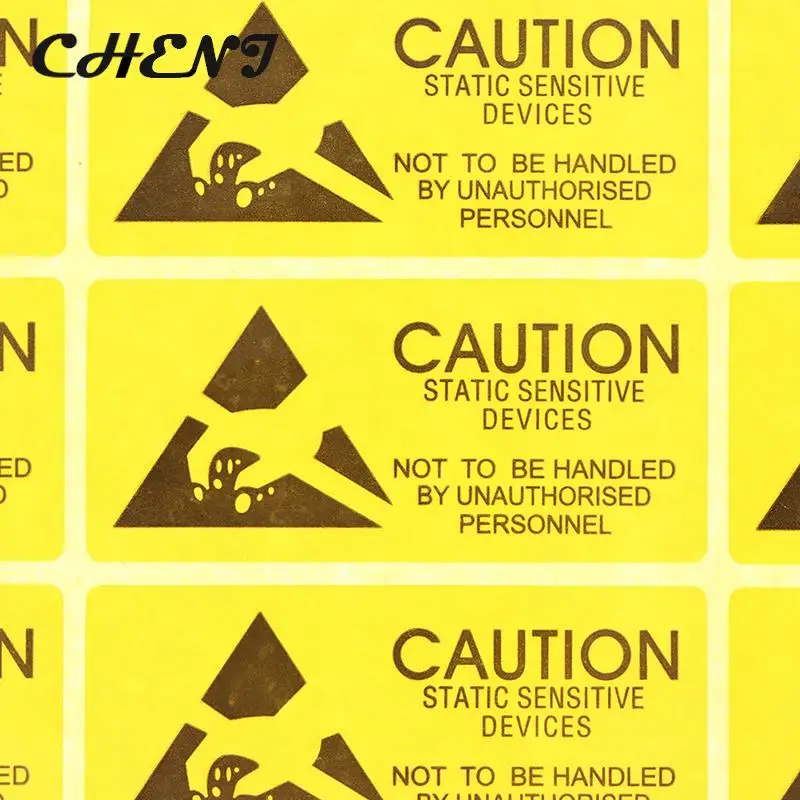 40Pcs Attention Caution Sticky Sticker Adhesive Warning Label Reminder For ESD Static Sensitive Device Electronic Components