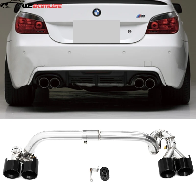 Dual Auspuff Spitze Für BMW E60 523i 520i 2006-2011 Bis zu MT Look Quad Edelstahl Auto auspuff Spitze Schalldämpfer Spitze Endrohr Düse