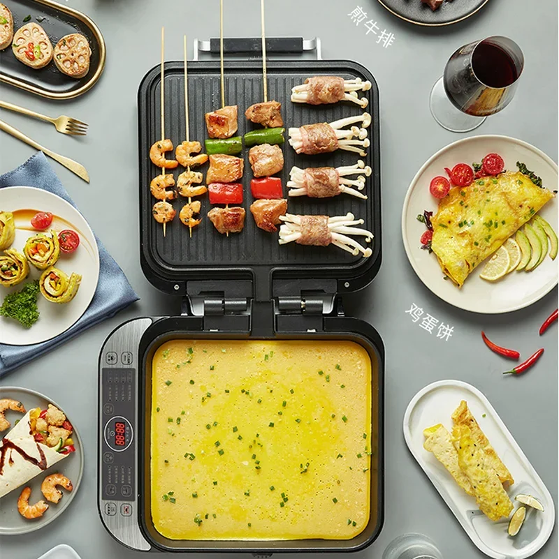 電気ベーキングパン両面加熱取り外し可能で洗える多機能パンケーキマシンの深化と増加