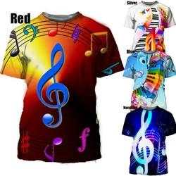 Men Women New Fashion Newest 3D Printing T Shirt Music Note Fashion Short-sleeved T-shirt 3D Men Women Tops Pullover Tee XXS-6XL