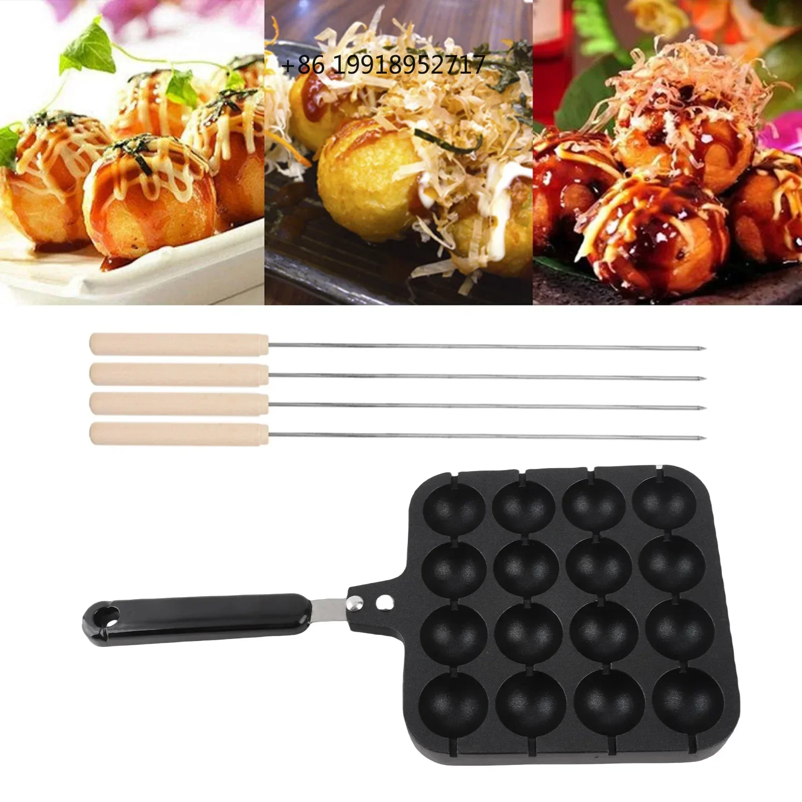 Non Stick Takoyaki Grill Pan Plate Cooking Baking Mold Tray Cooking Ham Pan Breakfast Maker Round pancakes Frying Pot JJ436