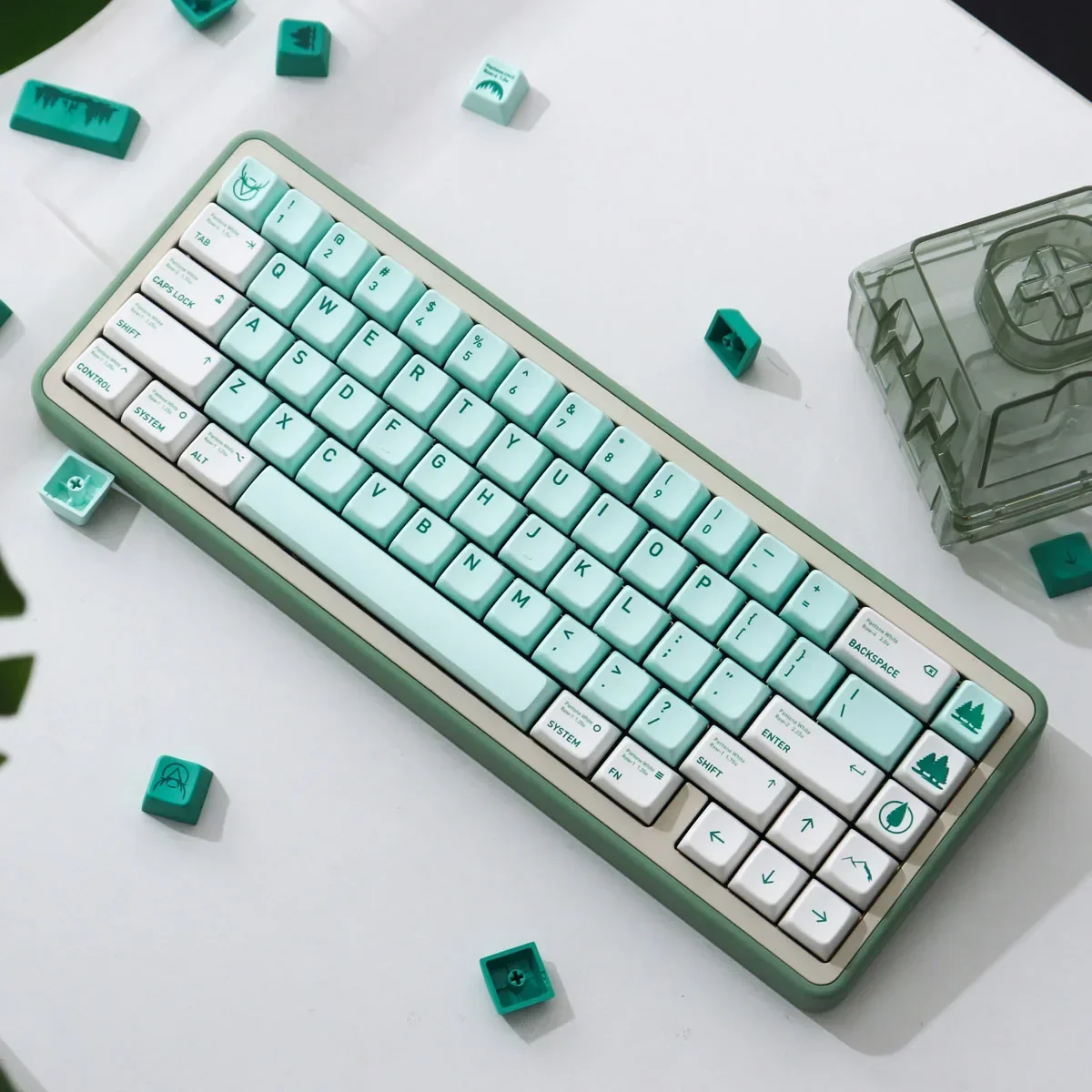 Mist Forest 144 key mechanical keyboard keycap personality PBT sublimation MDA height adaptation 67/84/87 etc