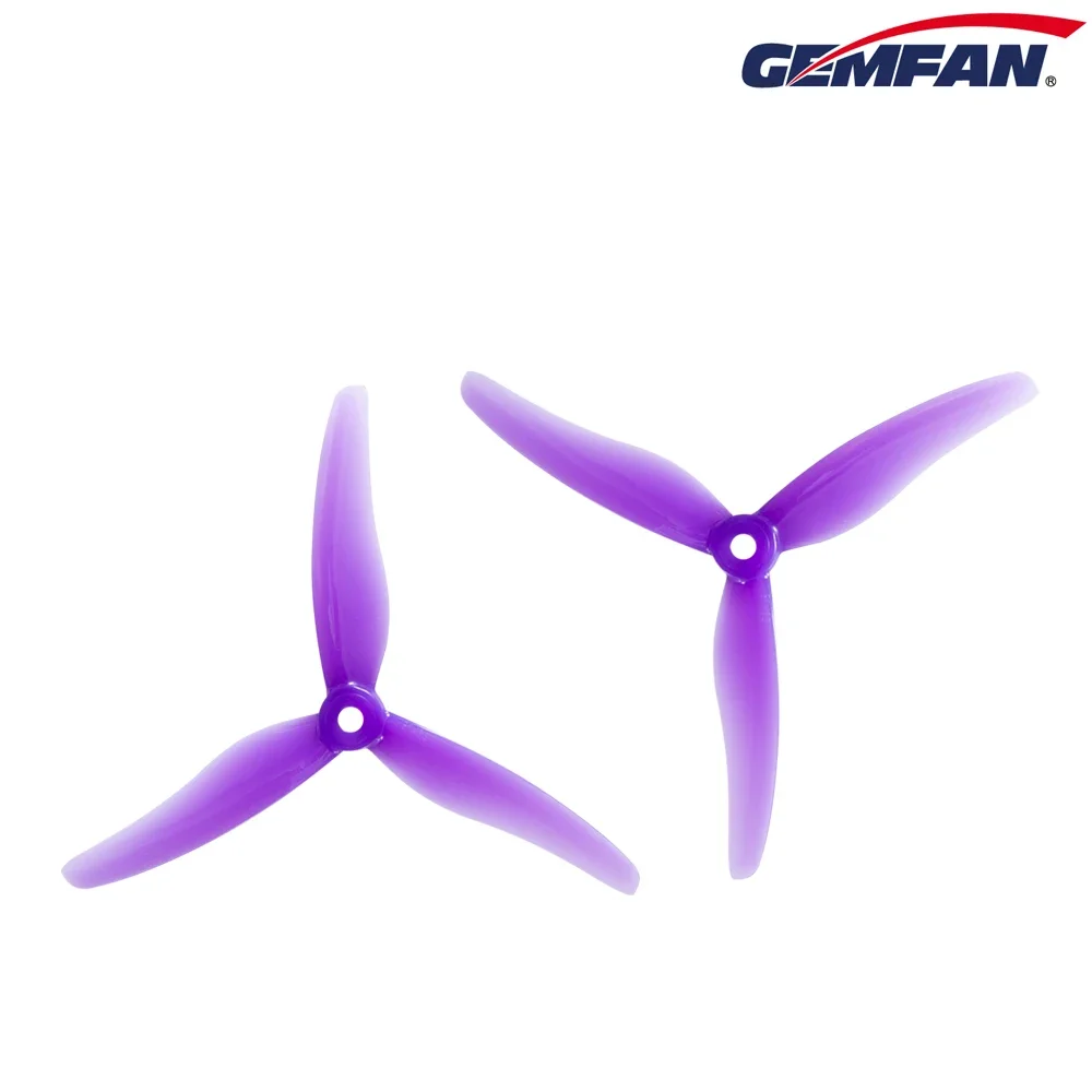 Gemfan-3-Blade Hélice para FPV Racing Drone, hélice de hélice Tri-blade, T-Motor compatível, 5 ", 51433, CW, CCW, 24pcs, 12 pares