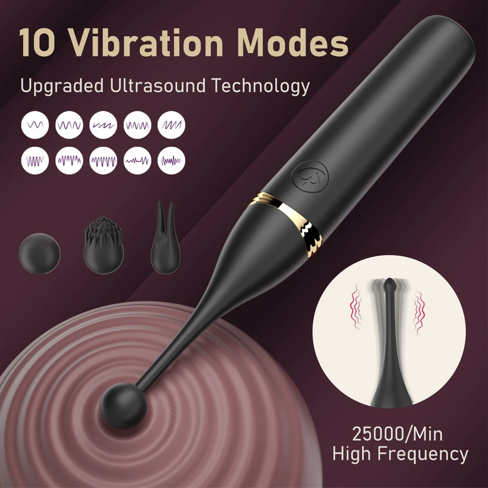3-Head Replaceable G Spot Vibrator Powerful 10 Vibrating Clitoris Pussy Stimulator Masturbator Massage Adult Women Sex Toy view 2