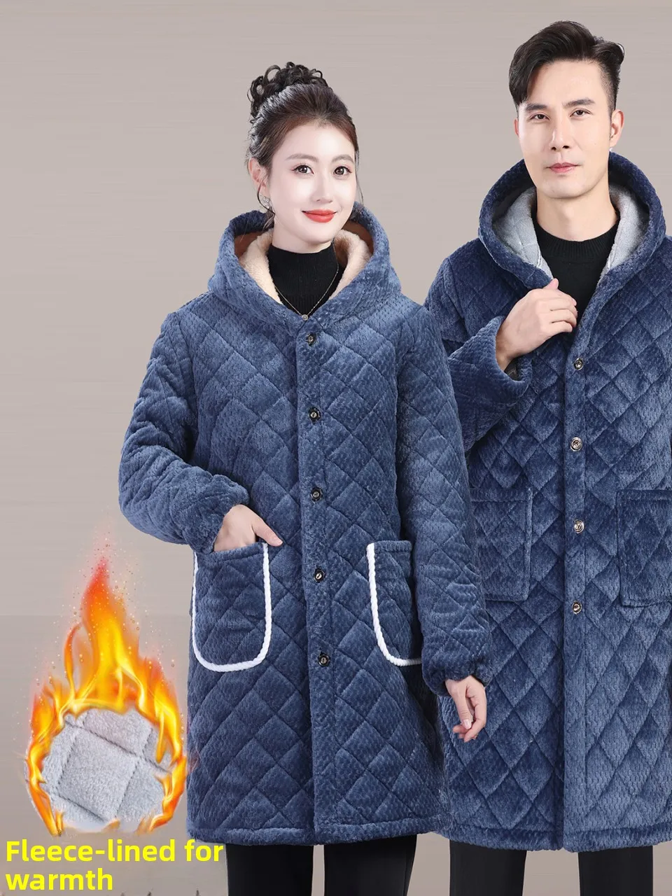 

Новая зимняя утепленная хлопковая куртка средней длины с капюшоном на флисовой подкладке для мужчин и женщин, теплая, грязеотталкивающая, для дам