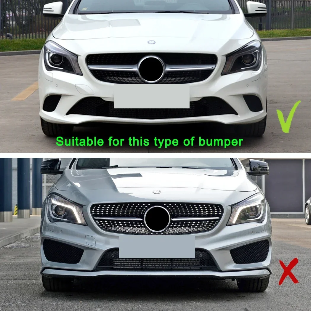 For Mercedes Benz CLA Class C117 CLA200 220 180 2013-2019 Front Bumper Lip Splitter Spoiler Diffuser Body Kit ABS Gloss Blac