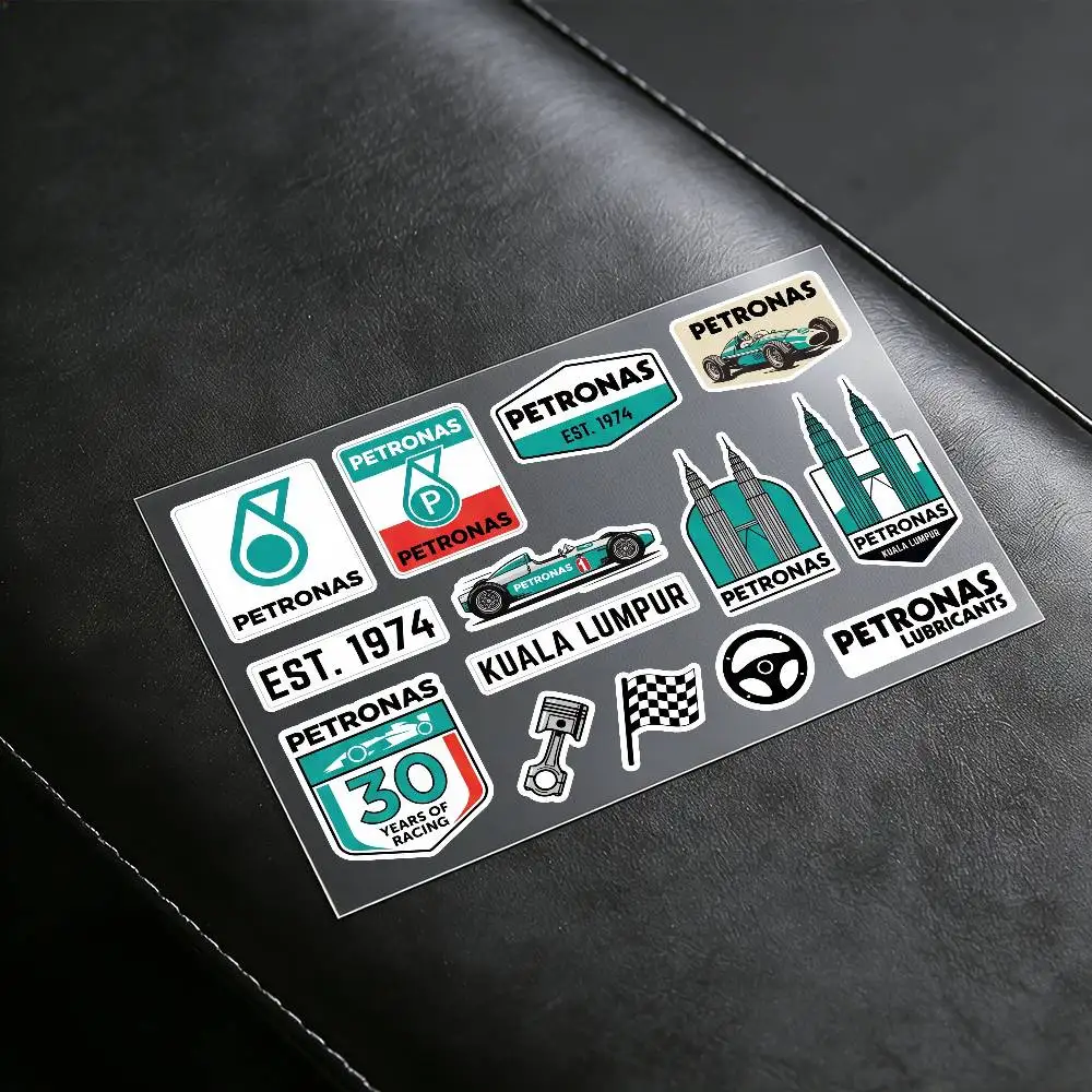 For PETRONAS Motorcycle Reflective Stickers Waterproof Decals For Helmet Scooter Fuel Tank Toolbox Racing