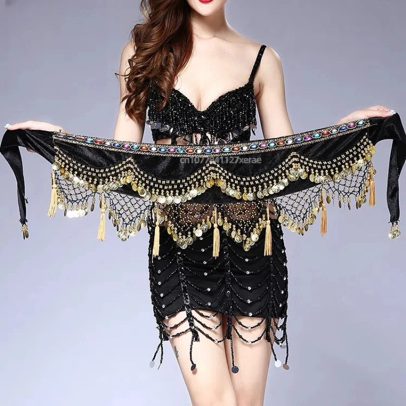 Костюм для танца живота, поясная цепочка, подвесная кисточка для монет в форме башни, поясная цепочка, набедренный шарф, танцевальный костюм, тренировочный индийский танец