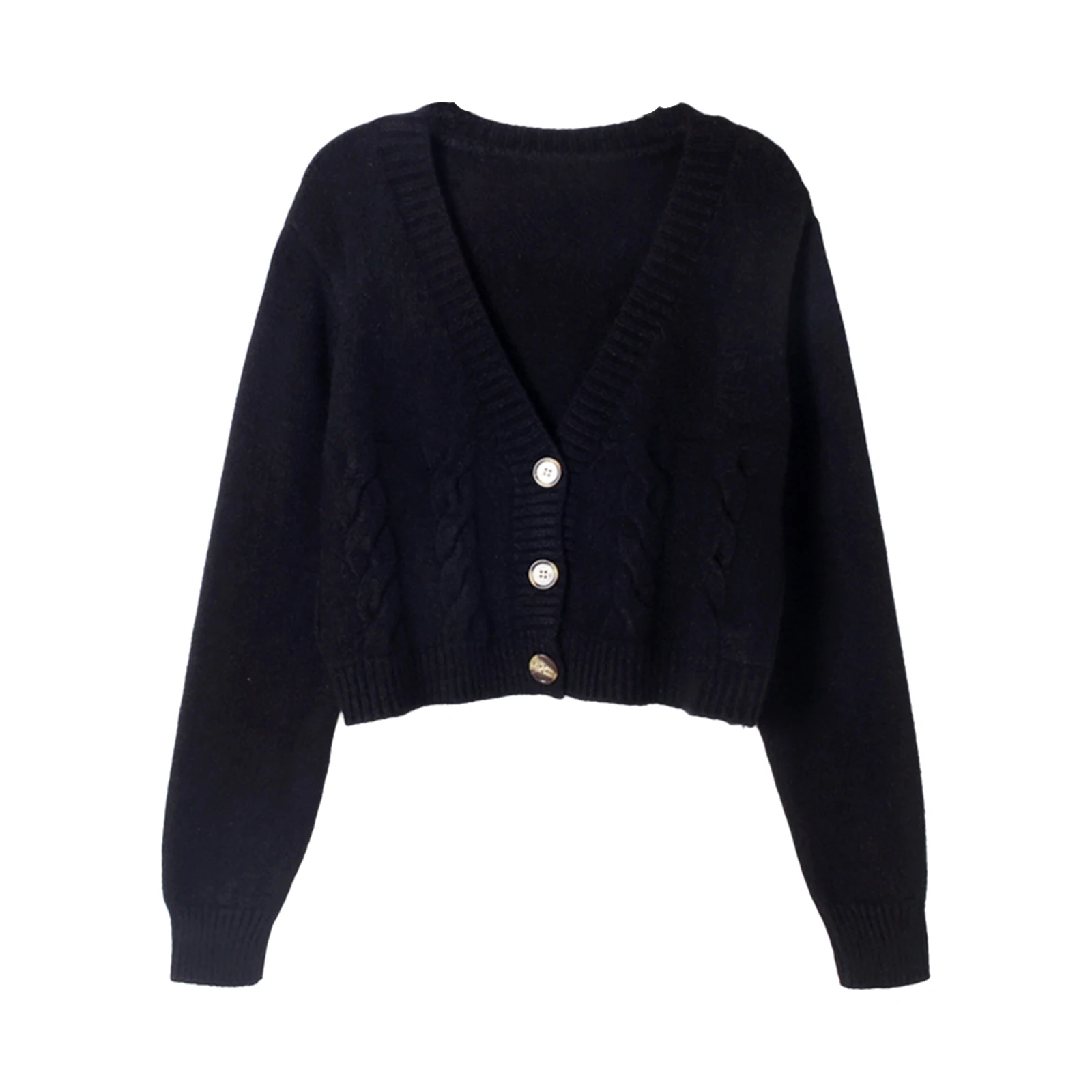 Women's Cardigan Cropped Sweater V Neck Slim Knit Cardigan Coats Spring Autumn Clothes Femme Korean Fashion Jacket